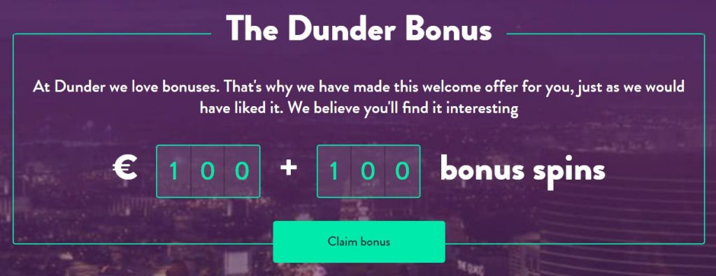 Dunder Casino Bonus