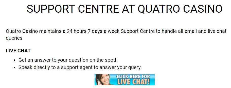 Quatro Casino Support